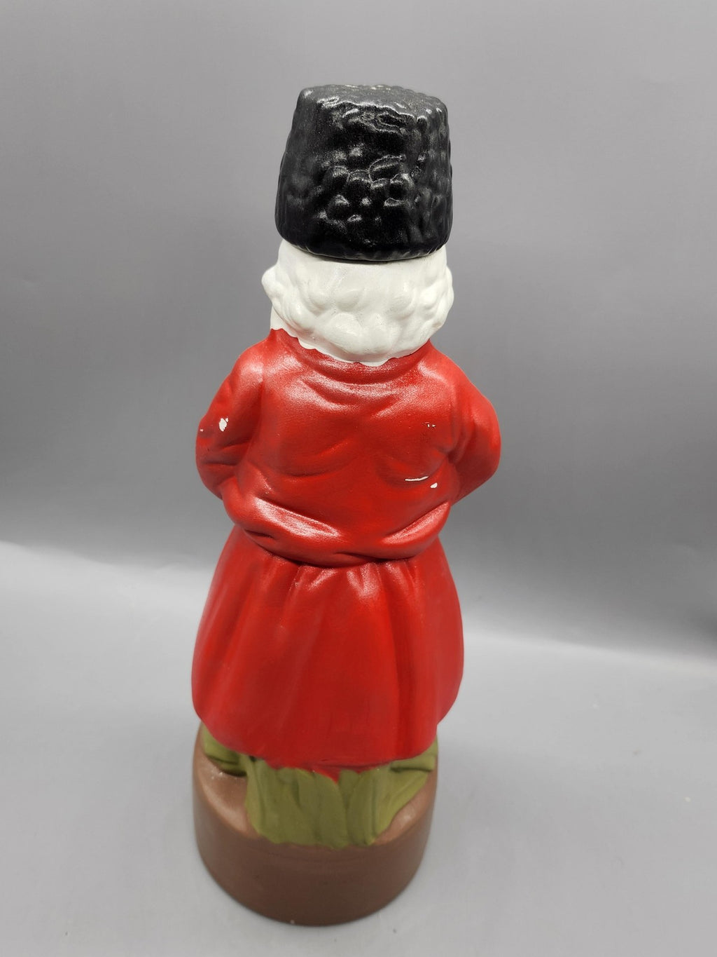 Ceramic Bearded Figure Medium Decorative Jar With Lid Red Robe Folk Art Kitchen