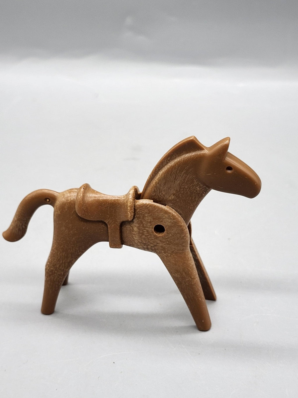 Vintage 1974 Playmobil Horse Action Figure Brown Plastic Toy Loose Saddle Geobra