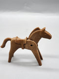 Vintage 1974 Playmobil Horse Action Figure Brown Plastic Toy Loose Saddle Geobra