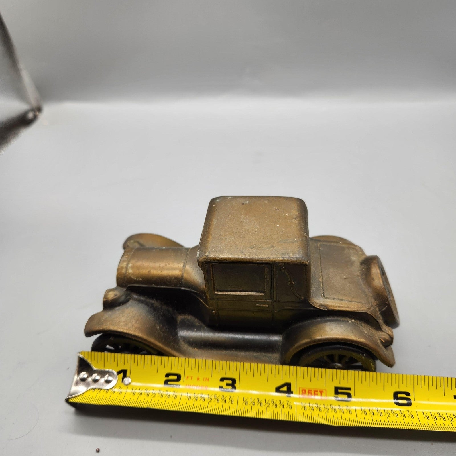 Vintage Banthrico Car Coin Bank Small Bronze Antique Auto Chicago USA Decor