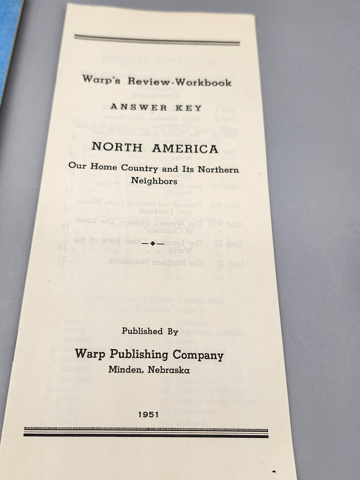 Vintage North America Review Workbook & Answer Key Blue PB Arco USA 1951