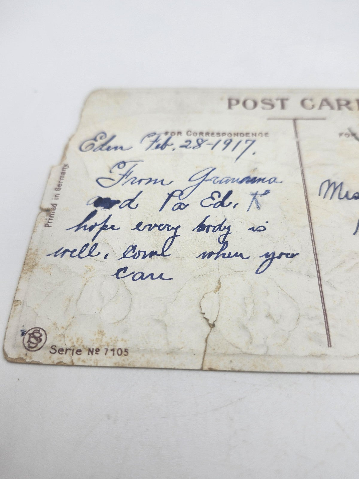 Vintage Best Birthday Wishes Embossed Postcard Purple Flowers Germany Violets