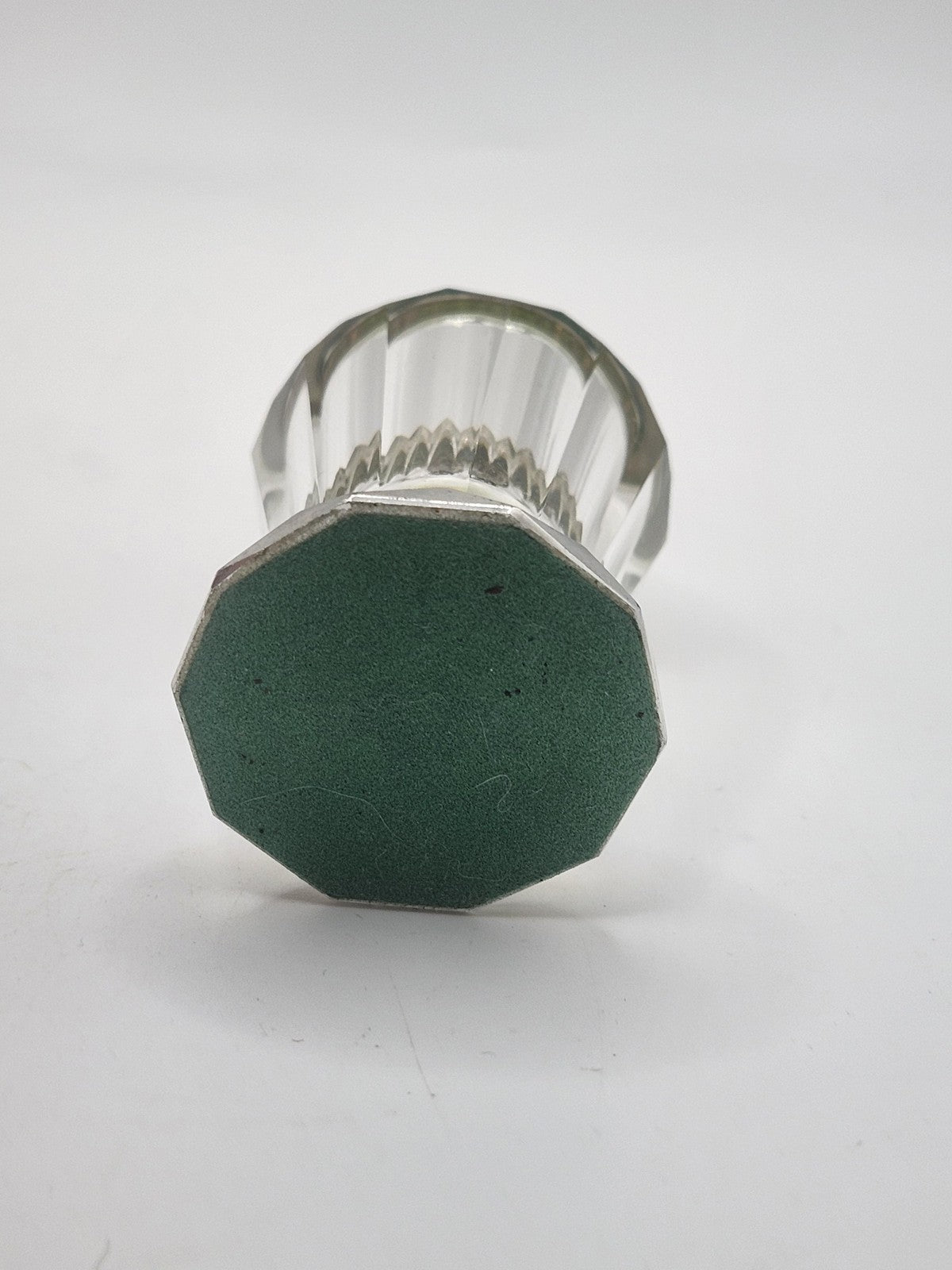 Vintage Cut Glass Perfume Bottle Prism Stopper Rainbow Base Vanity Decor Faceted