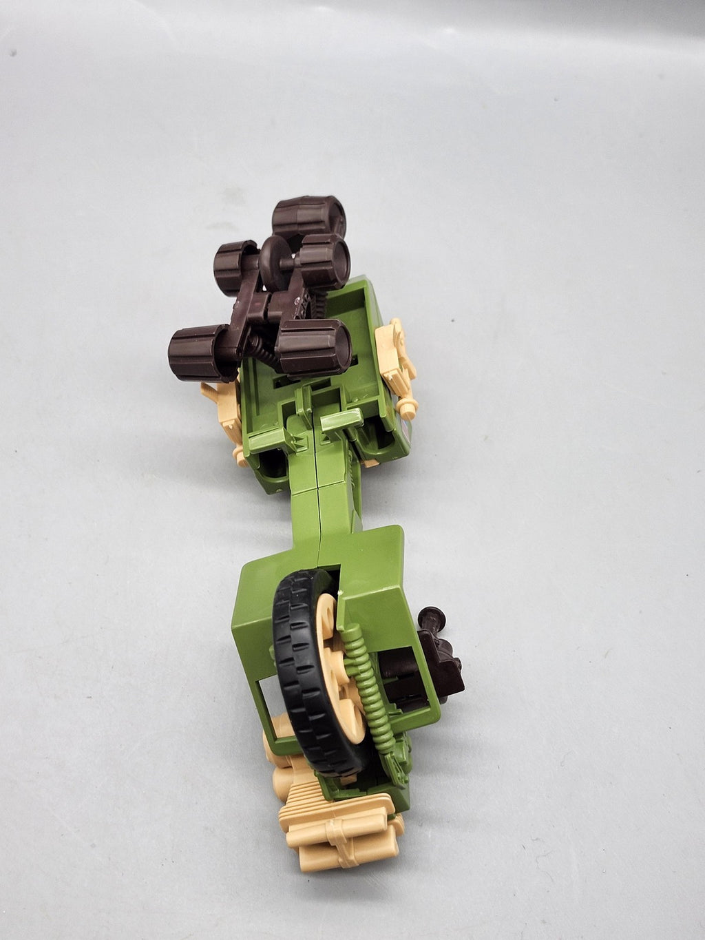 Vintage Military Motorcycle Vehicle Action Figure Plastic Toy Loose Green Tan