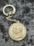 Vintage Vatican II Papal Metal Medal Keychain Johannes XXIII Paulus VI Catholic