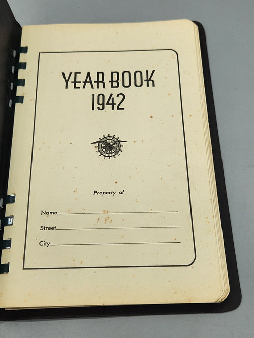 1942 Vintage Planner Straight Out Of WWII Era Geneva NY Advertising Piece