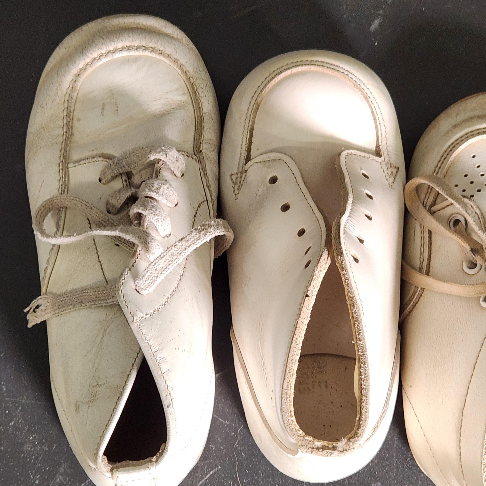 Baby Walking Boots Boys Size 4 White Leather Booties Lot 4 Shoes Ankle Lace Up