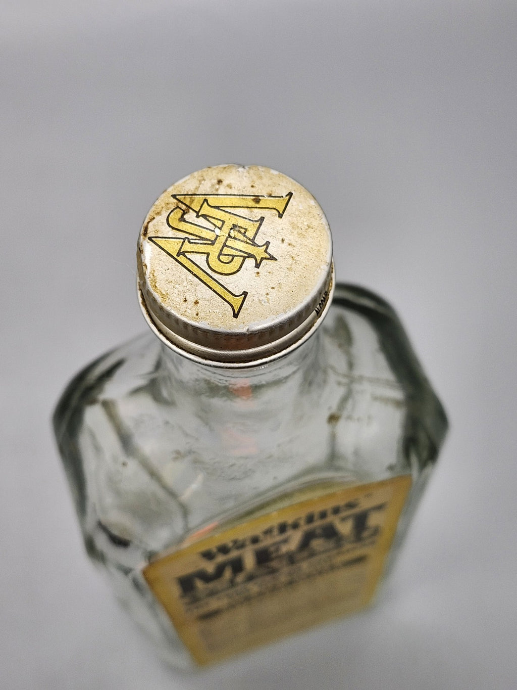 Vintage Watkins Meat Magic Glass Bottle w/ Original Cap Empty Advertising Jar