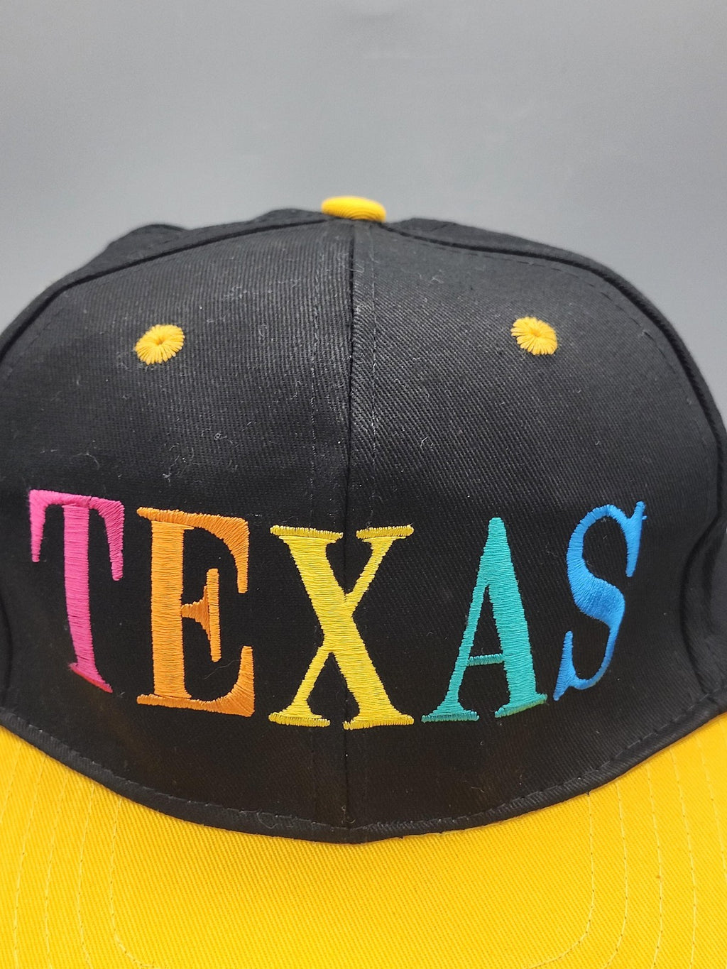 Texas Willco Imports Hat Cap Snap Back Mens One Size Black Yellow Rainbow
