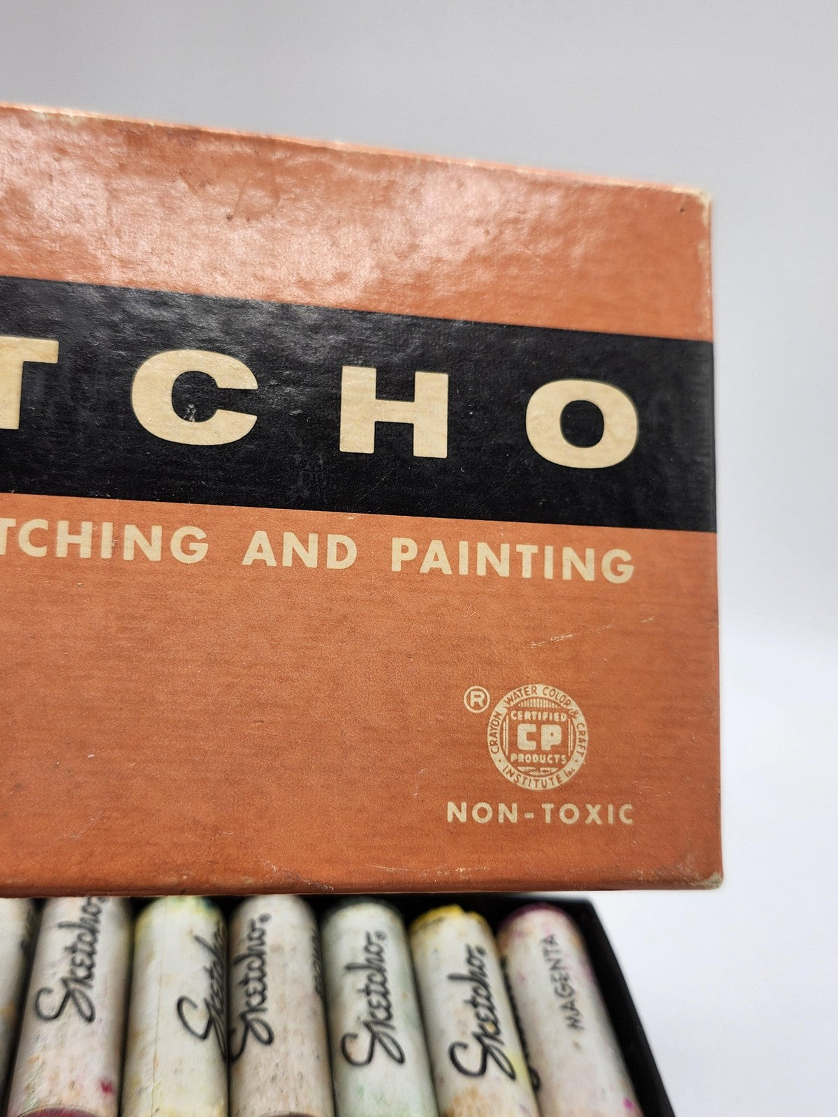 Vintage Prang Sketcho Oil Crayons Art Set 12 Colors 1166-12 USA Non-Toxic