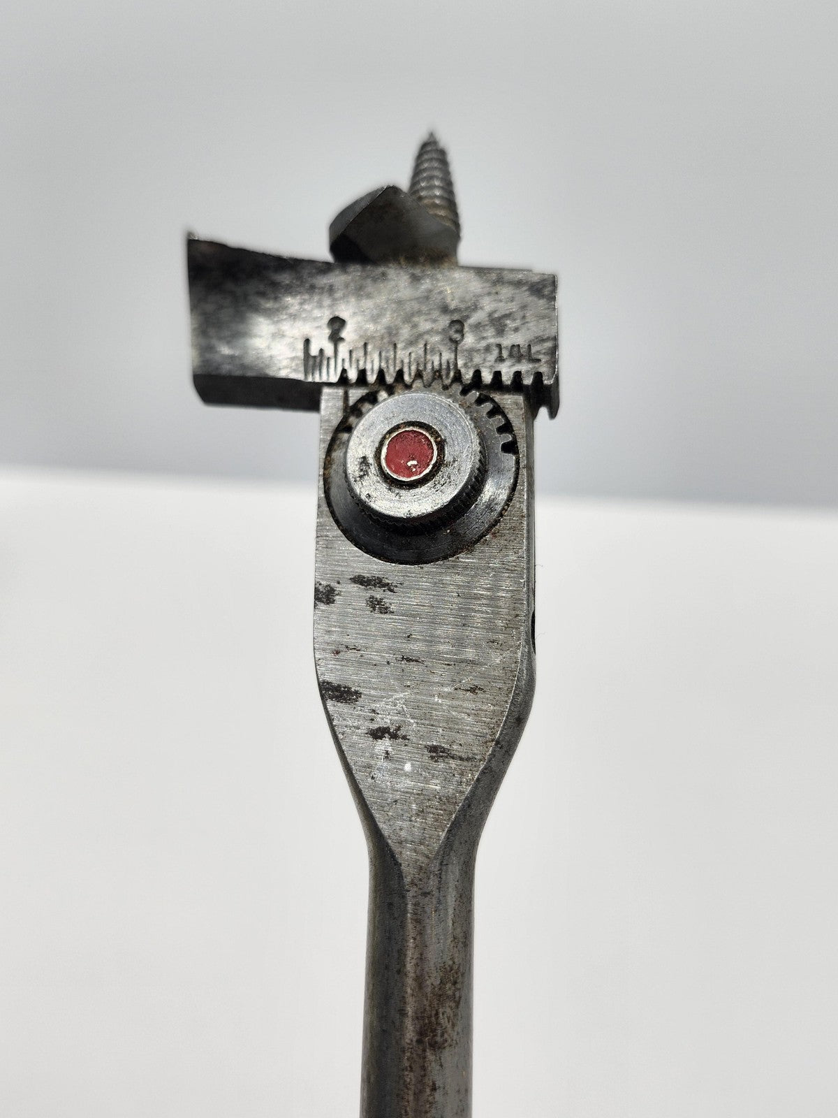 Vintage Adjustable Silver Steel Drill Bit Wood Boring Cutting Hand Tool Workshop