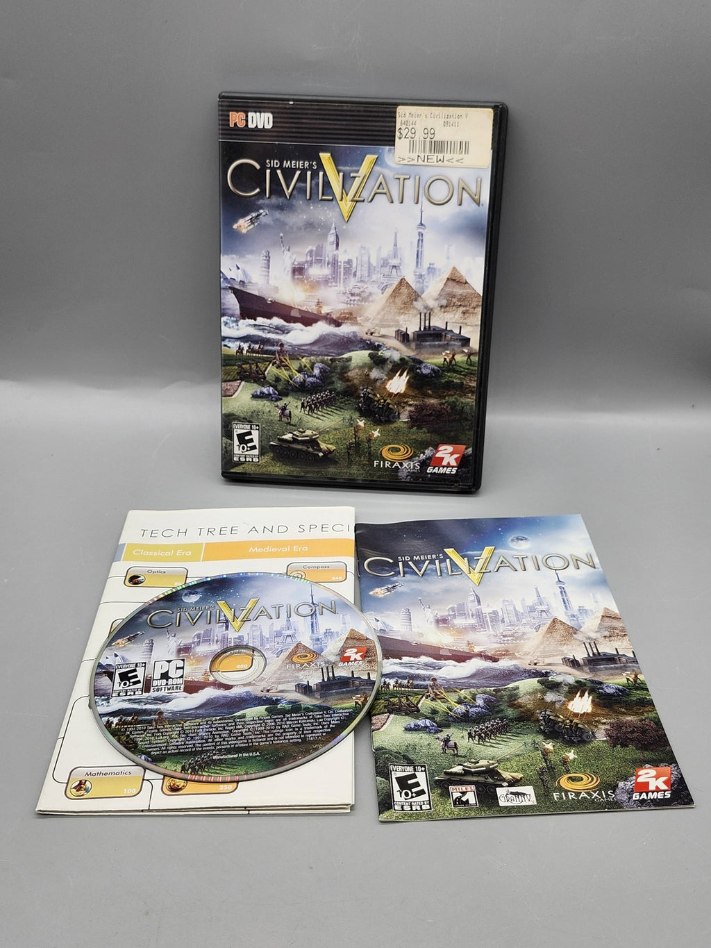 Sid Meier's Civilization V PC DVD Game Manual 2K Firaxis E10+ Strategy 2010