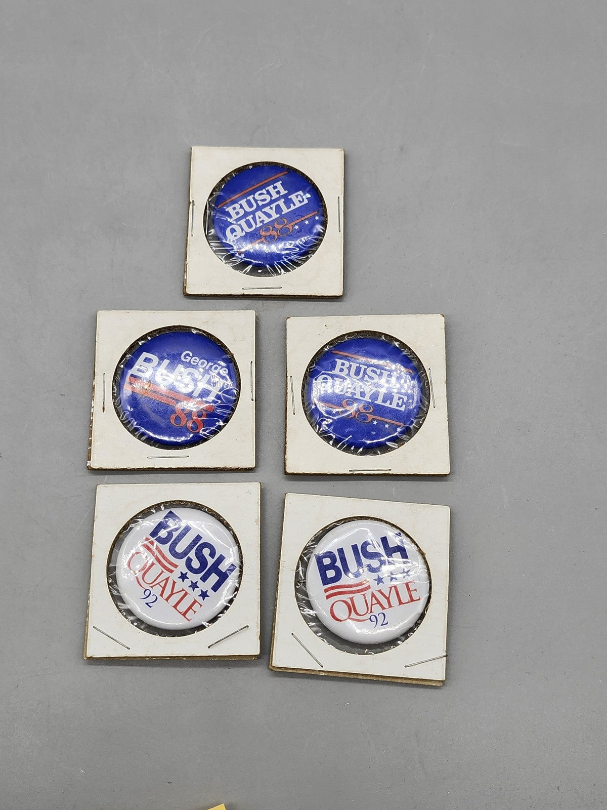 Vintage Bush Quayle Campaign Pinback Buttons Lot 5 1988 1992 Blue White Red
