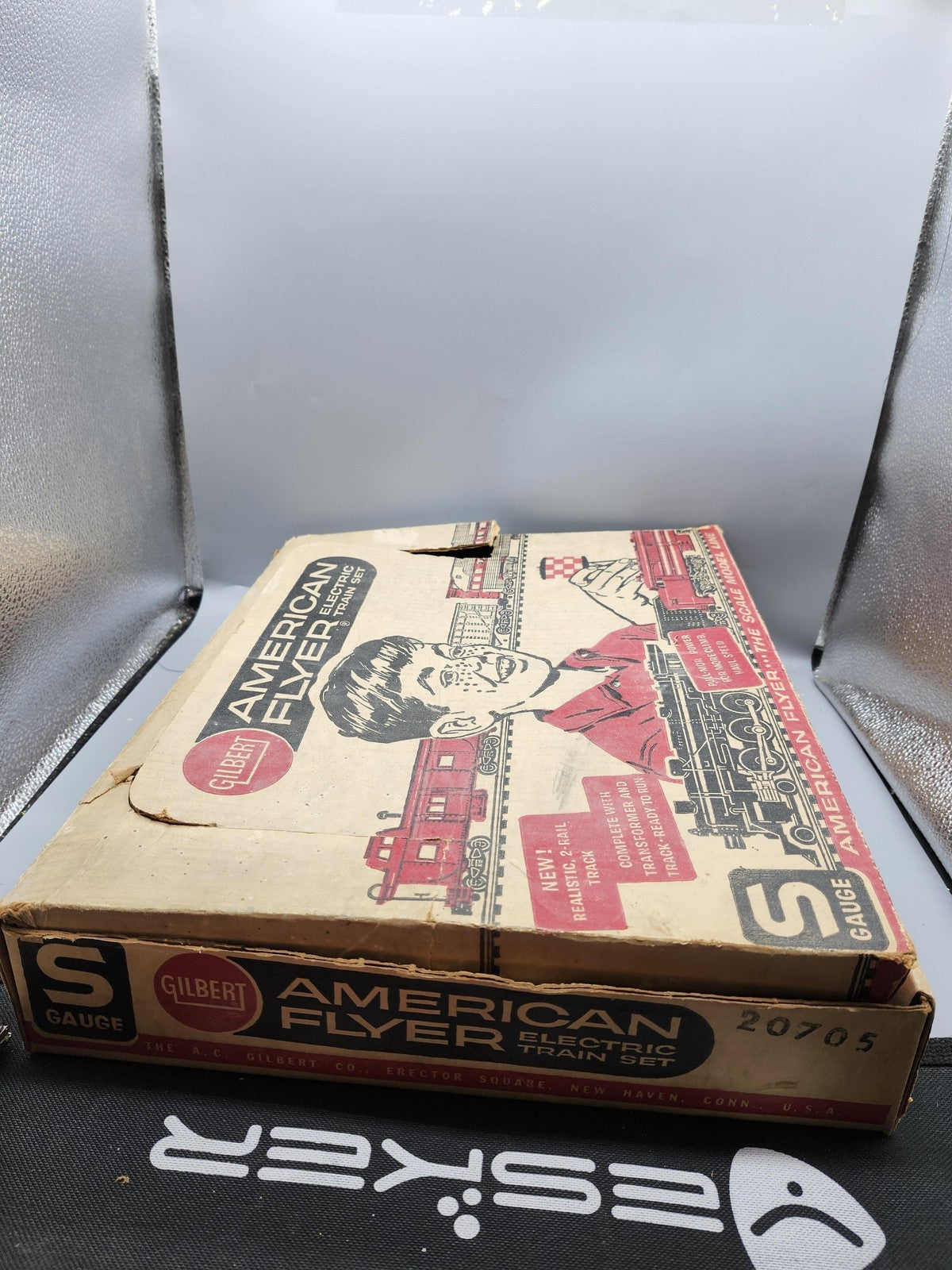Vintage American Flyer S Gauge Electric Train Set 20705 Steam Freight Cars Track
