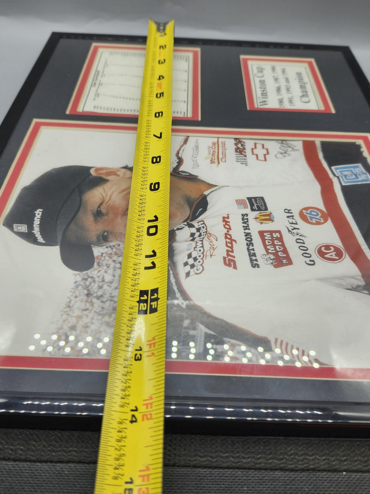 Vintage Dale Earnhardt NASCAR Plaque Winston Cup Champion Framed One Size Black