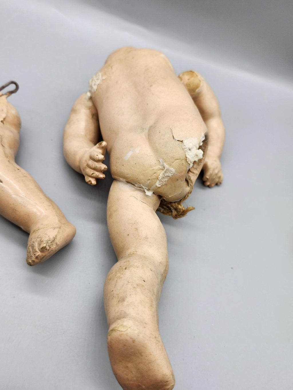 Vintage Composition Baby Doll Body 9 Inch Parts Repair Beige Cracked Damage