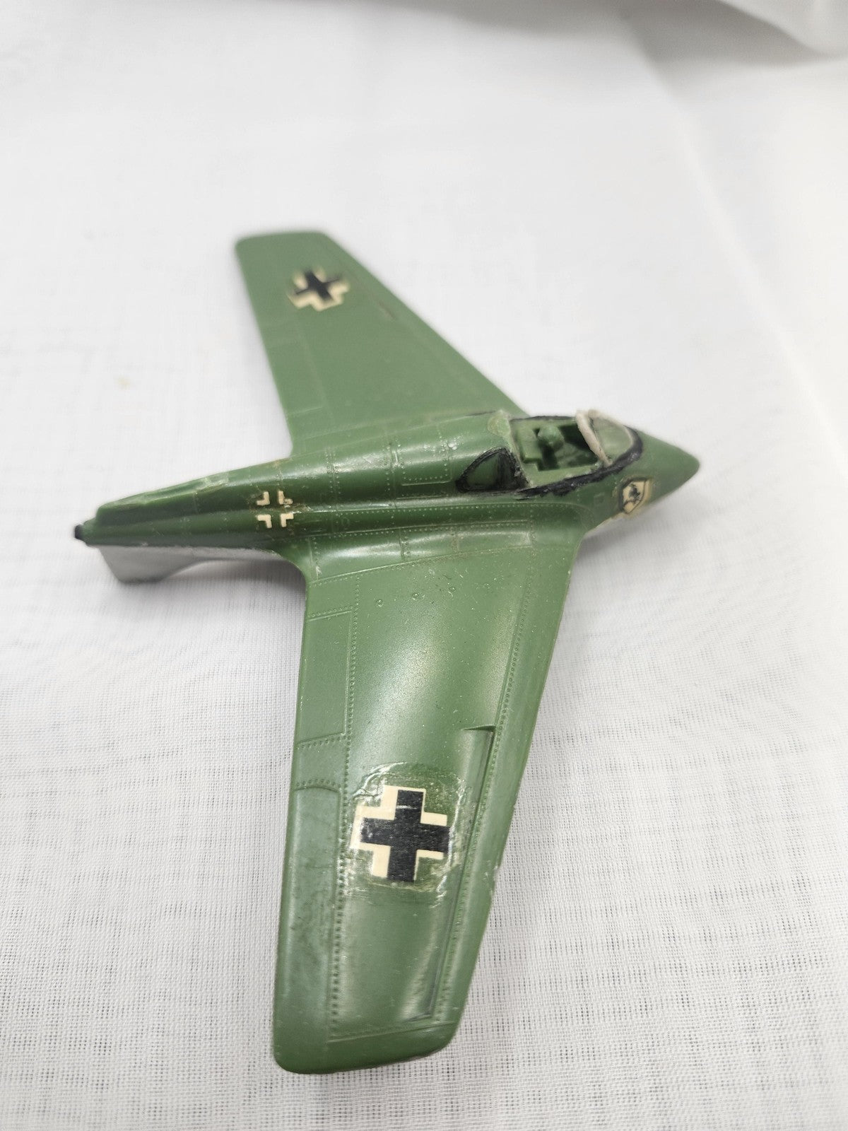 Vintage Green German Jet Airplane Toy Diecast Zamak Small Model Parts Repair