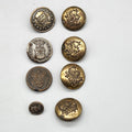 Vintage WW2 US Military Uniform Button Lot 8 Brass Eagle Shield Waterbury NY