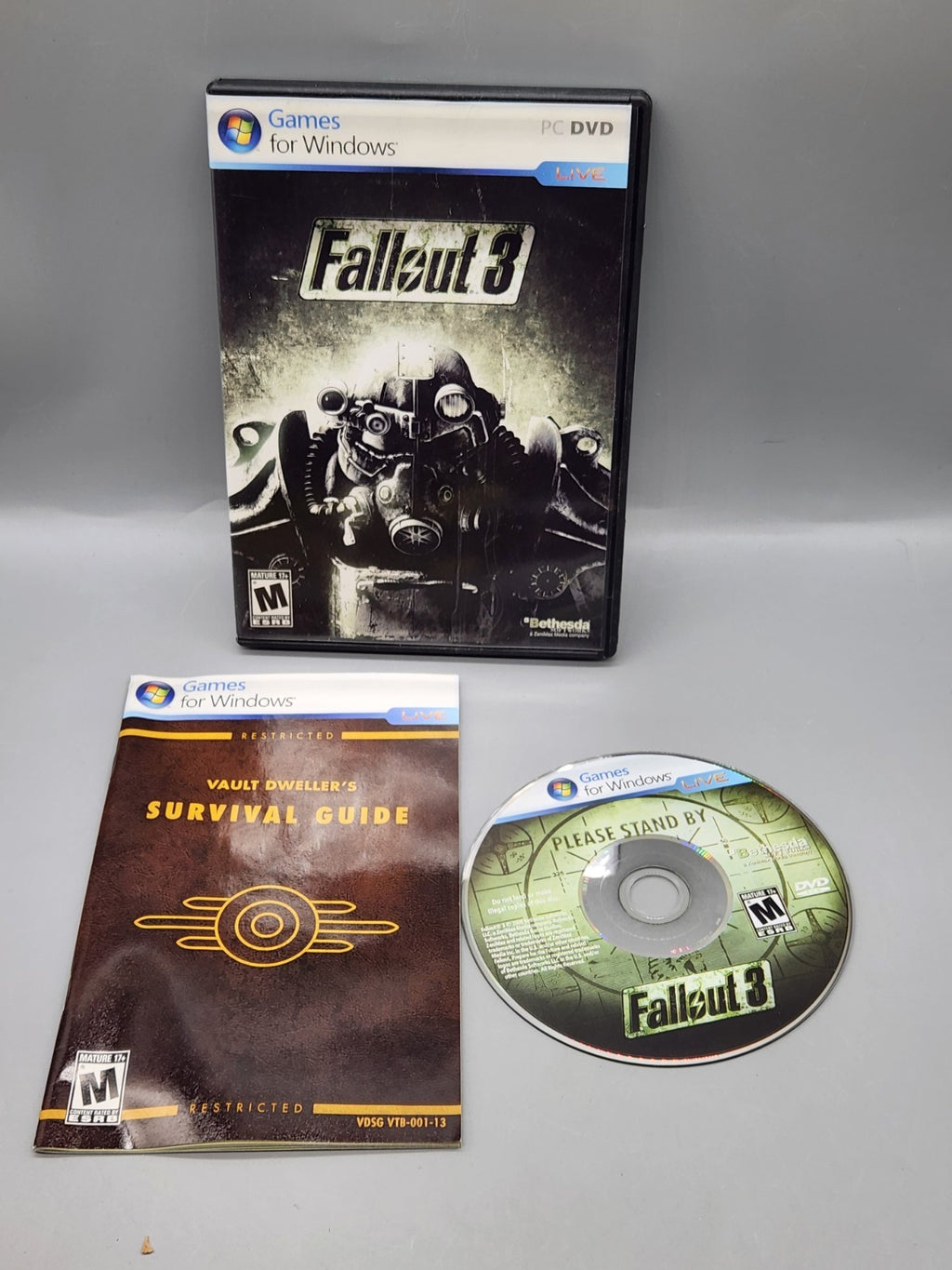 Fallout 3 PC DVD Complete CIB Games For Windows Live Bethesda Tested