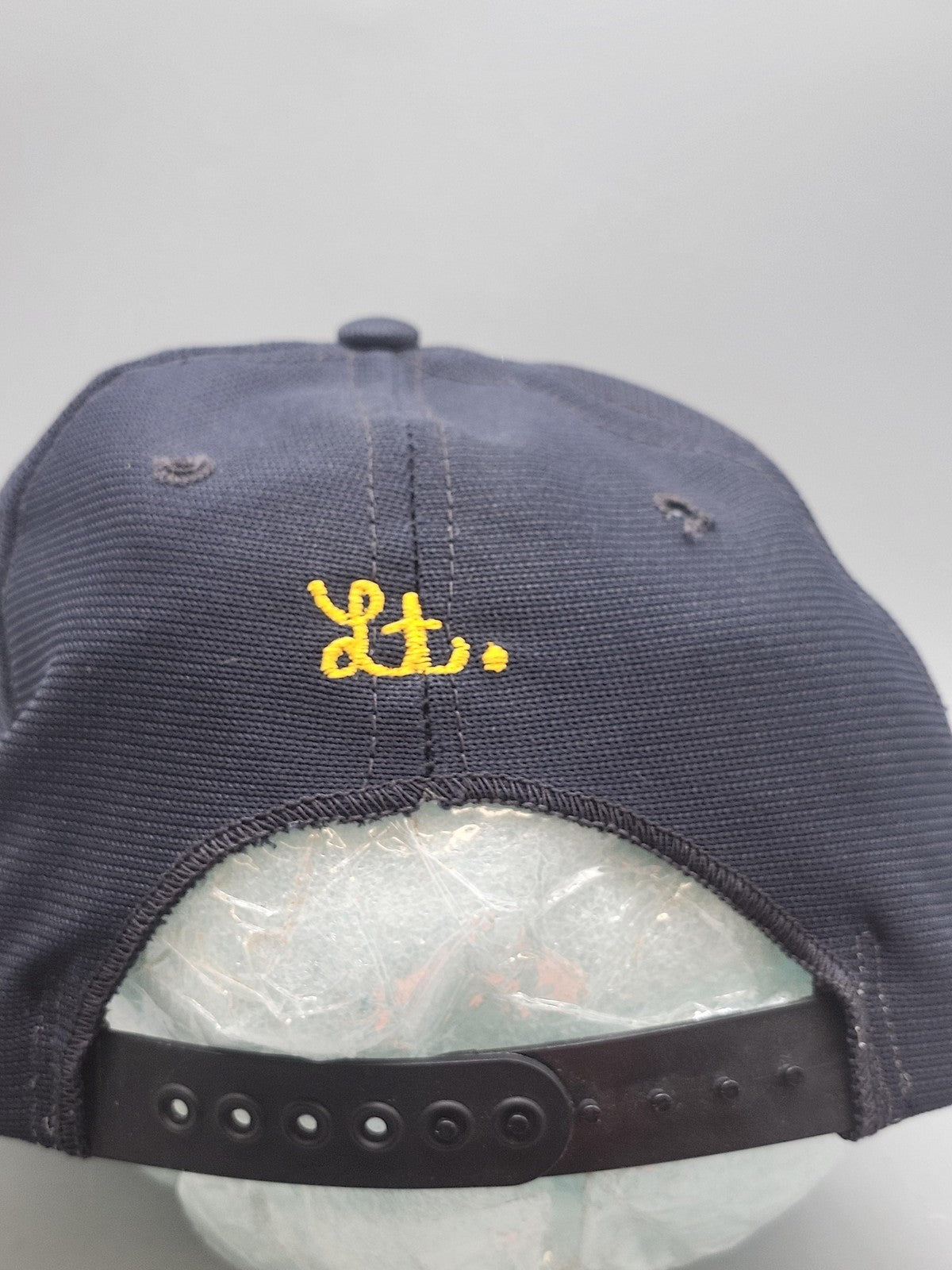 Vintage New Era US Navy Officer Hat Cap Snap Back Mens One Size Blue Lt 80s