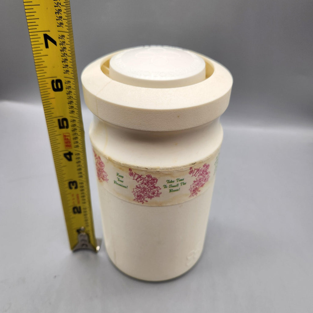 Dixie Beige Plastic Bathroom Toothbrush Holder Case Floral Inspirational Decor