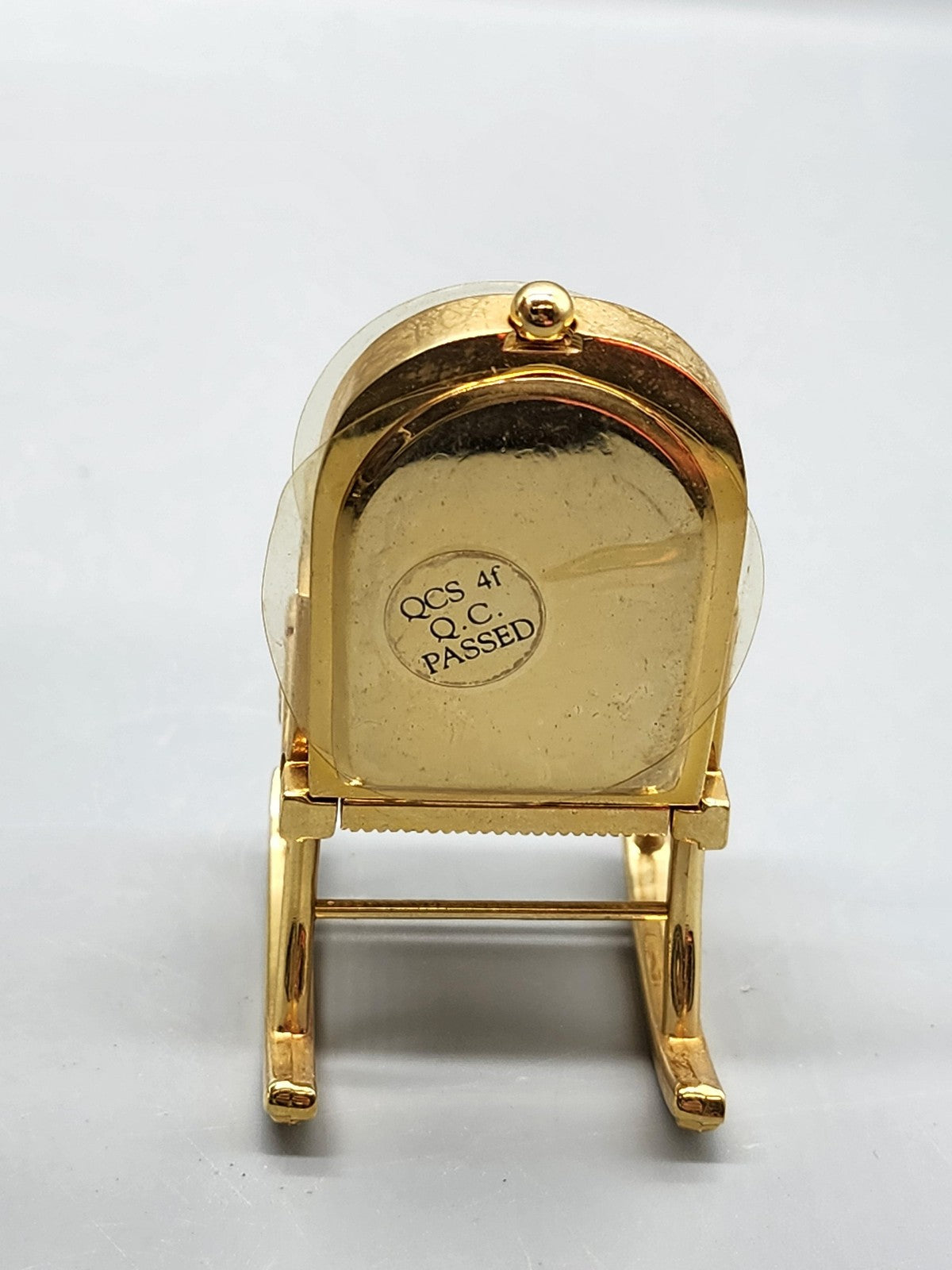 Vintage Timex Rocking Chair Table Clock Small Gold Metal Quartz Analog Decor