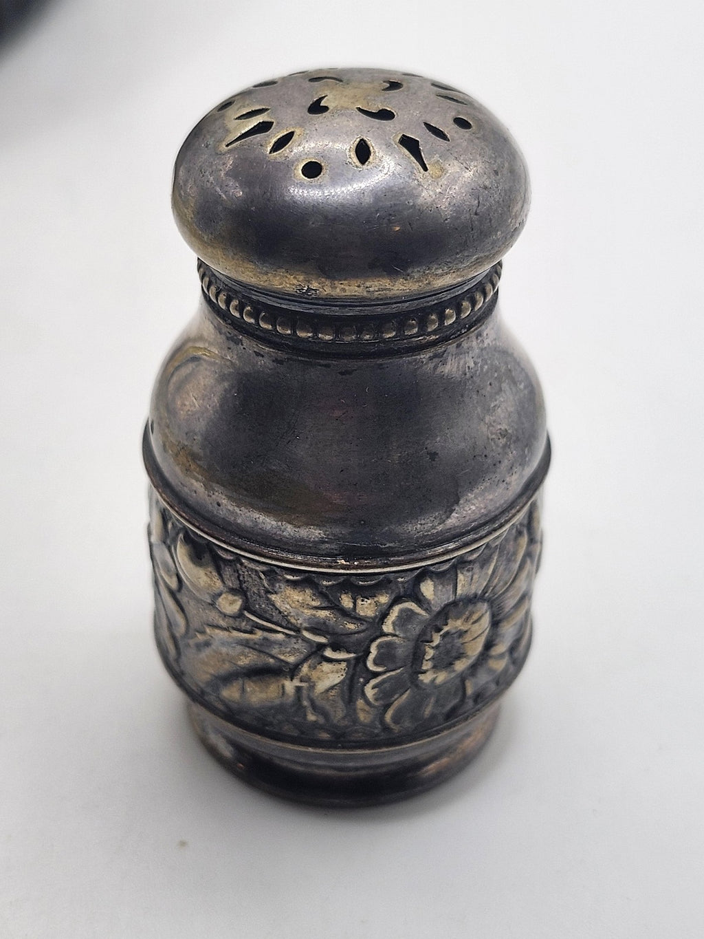 Vintage Gorham Flora Silver Plate Salt Pepper Shaker Art Nouveau Small USA