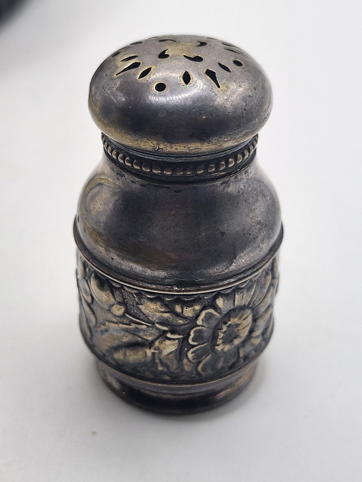 Vintage Gorham Flora Silver Plate Salt Pepper Shaker Art Nouveau Small USA
