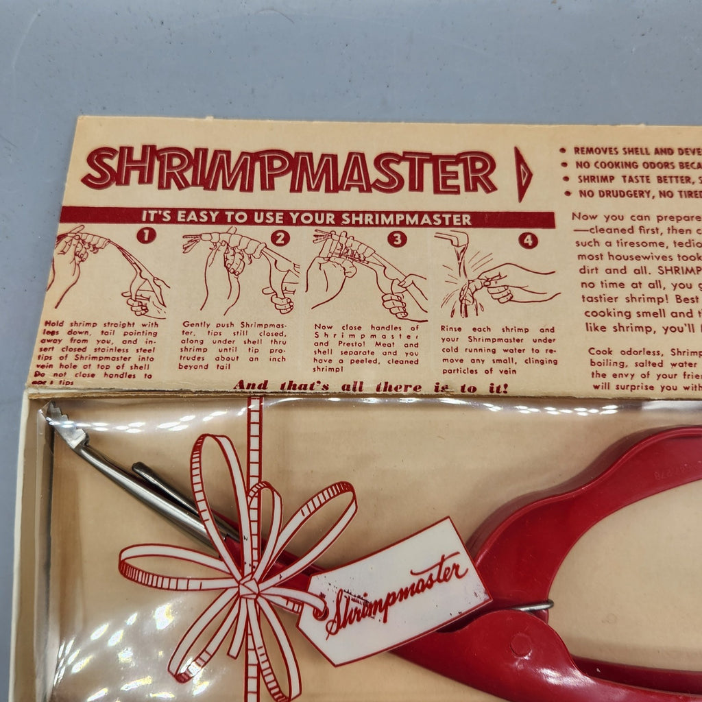 Vintage ShrimpMaster Shrimp Deveiner Tool w/ Original Box Retro Kitchen Gadget