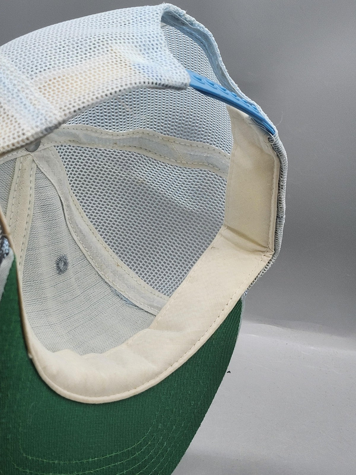 Vintage Royal Oaks New Era Hat Cap Snap Back Mens Small Blue Mesh Trucker 80s