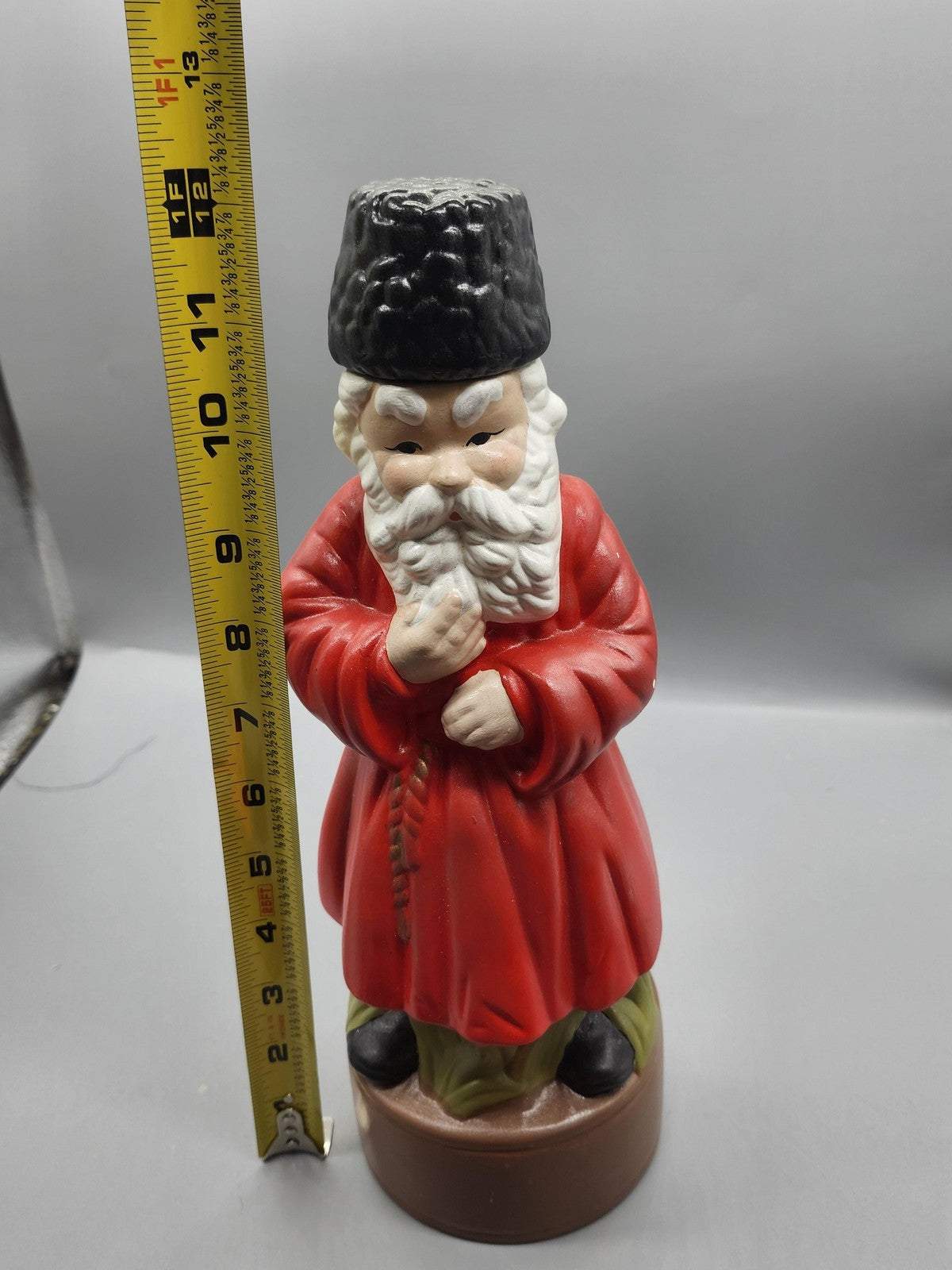 Ceramic Bearded Figure Medium Decorative Jar With Lid Red Robe Folk Art Kitchen