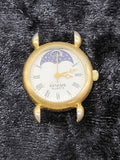 Genesis Watch Womens Gold Tone Quartz Roman Numeral Moon Dial Parts Repair