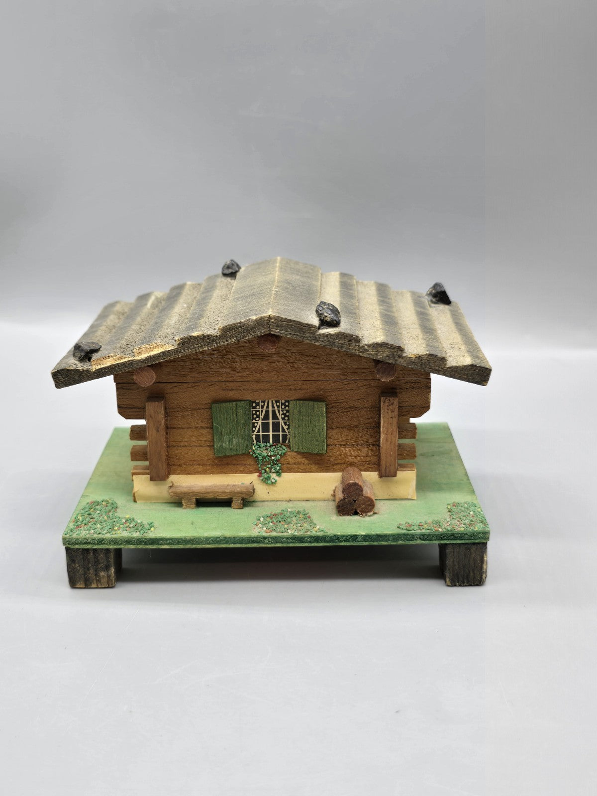 Vintage Reuge Swiss Chalet Music Box Jewelry Box The Entertainer Switzerland