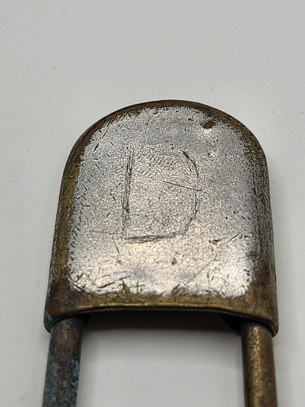 Vintage Large Brass Safety Pin Patina Monogram D Blanket Diaper Kilt Fastening