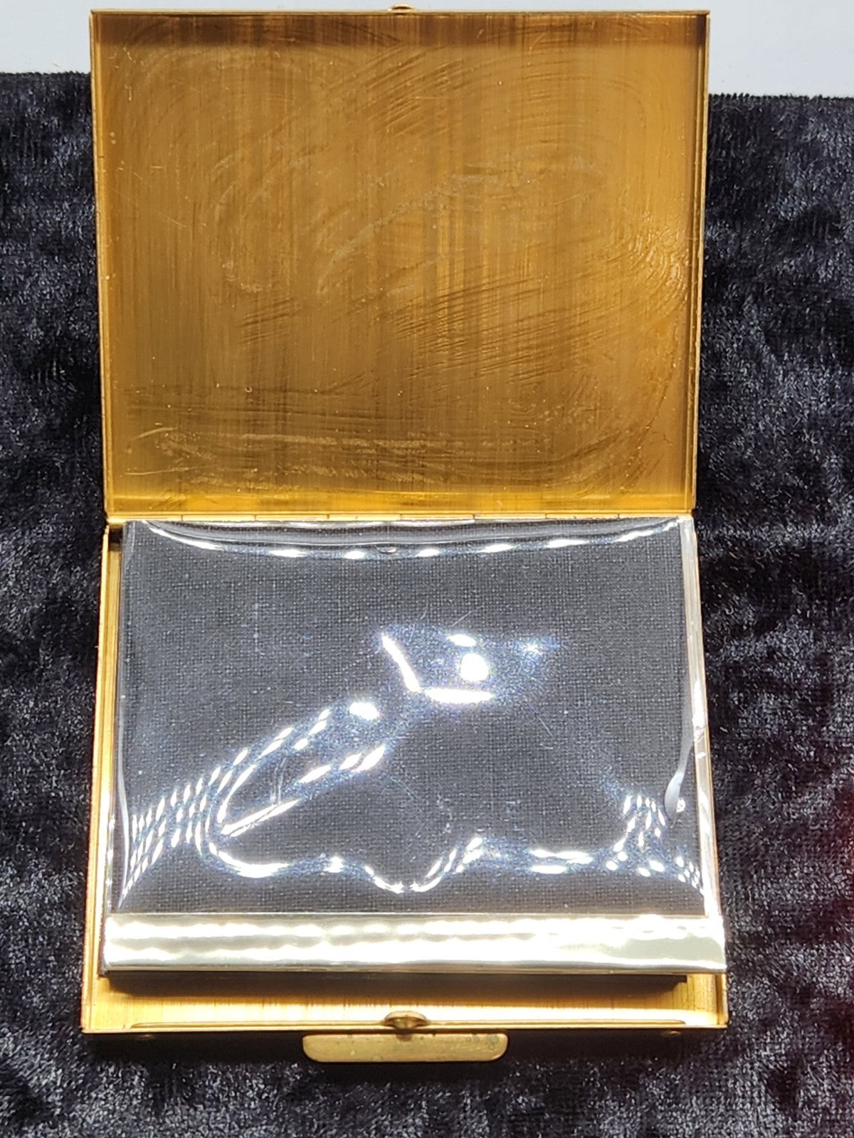 Vintage Brass Tone Photo Album Mini Brag Book Moth Butterfly Art Nouveau Style