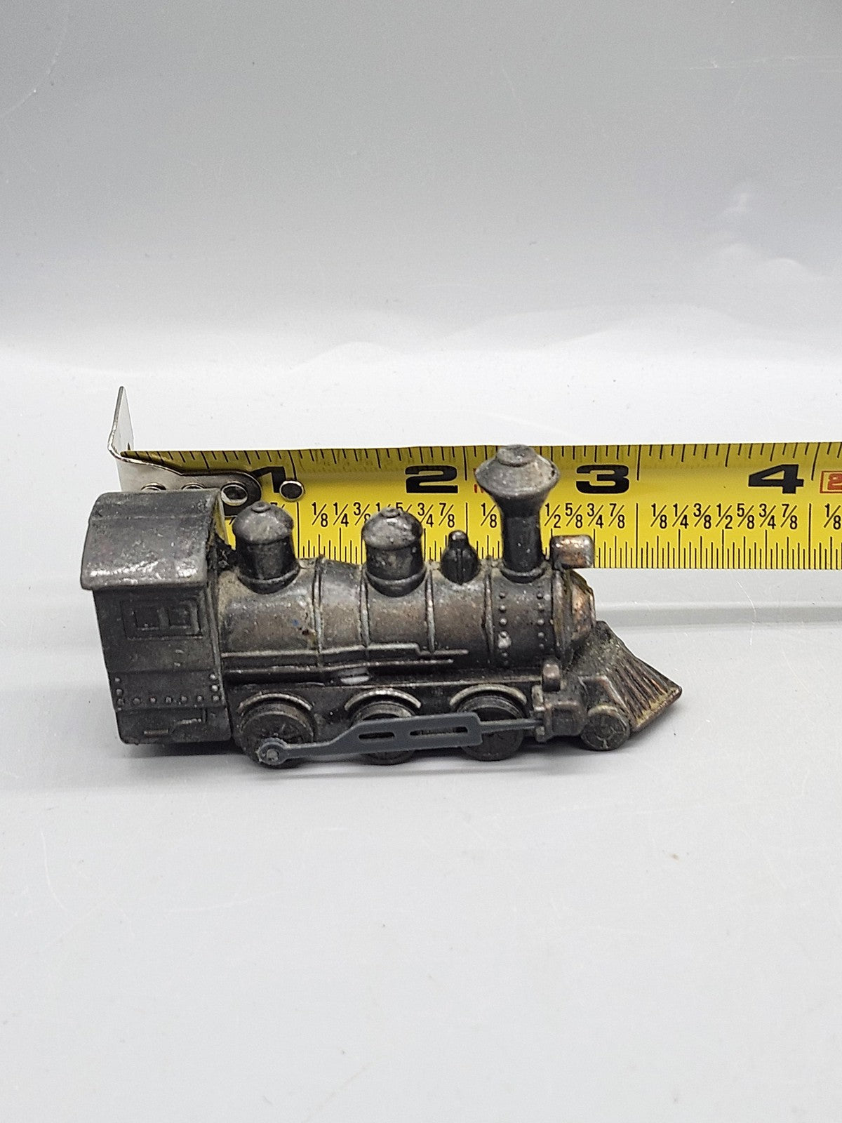 Vintage Steel Train Locomotive Pencil Sharpener Small Silver Tone Desktop Decor