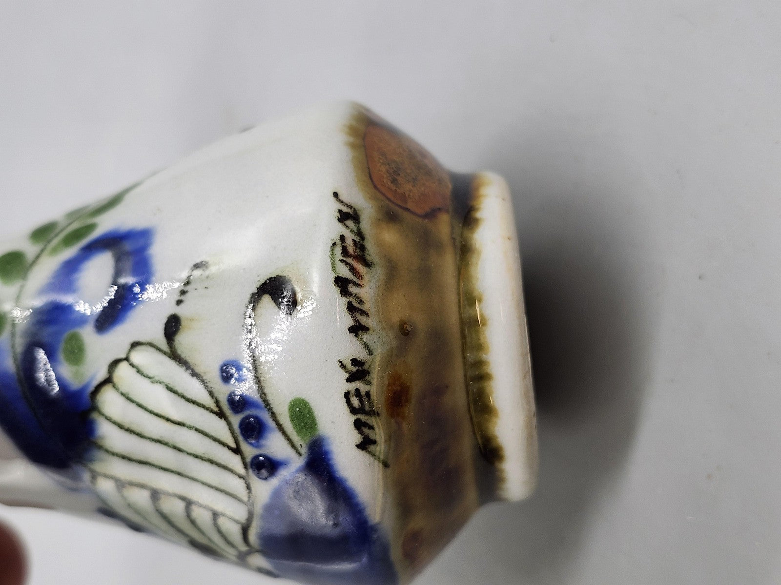 Multicolor Floral Mexican Ceramic Bud Vase Hand Painted Art Pottery Table Decor