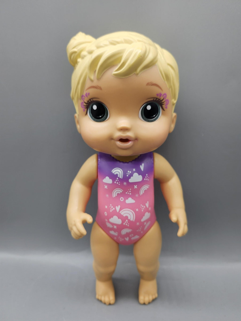 Hasbro Baby Alive Blonde 10in Rainbow Swimsuit Bath Girl Doll Blue Eyes 2022