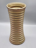 Burton + BURTON Gold Ceramic Flower Vase Ribbed Cylinder Home Decor Centerpiece