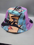Nike Anime Art Bucket Hat – Purple/Blue Graphic Print Hat