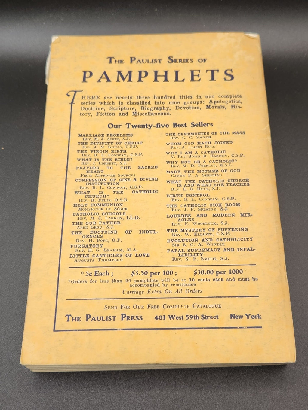 Vintage 1929 “The Question Box” by Rev. Bertrand L. Conway Catholic Apologetics