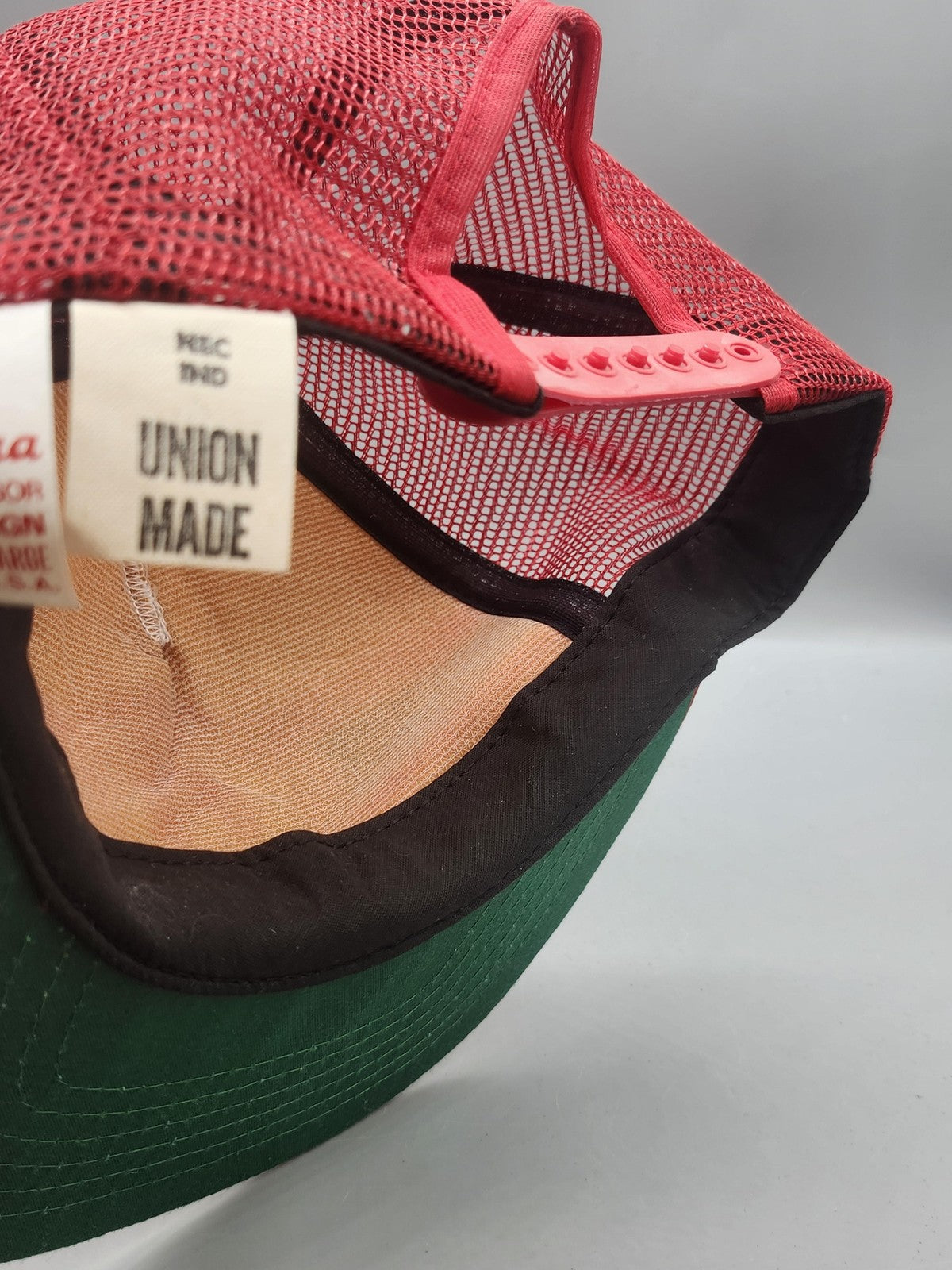 Vintage New Era Steelworkers Hat Cap Snap Back Mens One Size Red Union USA 80s