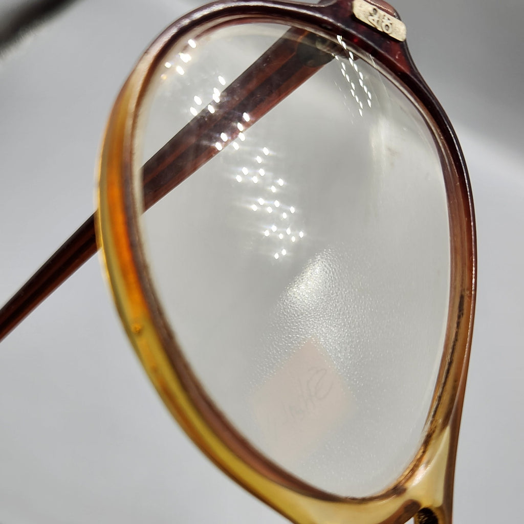 Vintage 90s Lens-Masters Eyeglass Frames – USA Made Amber Fade Retro