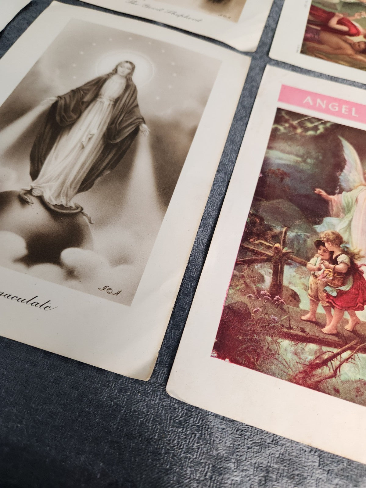 Vintage Catholic Religious Print Lot Sacred Heart Angel Of God Messenger Prints