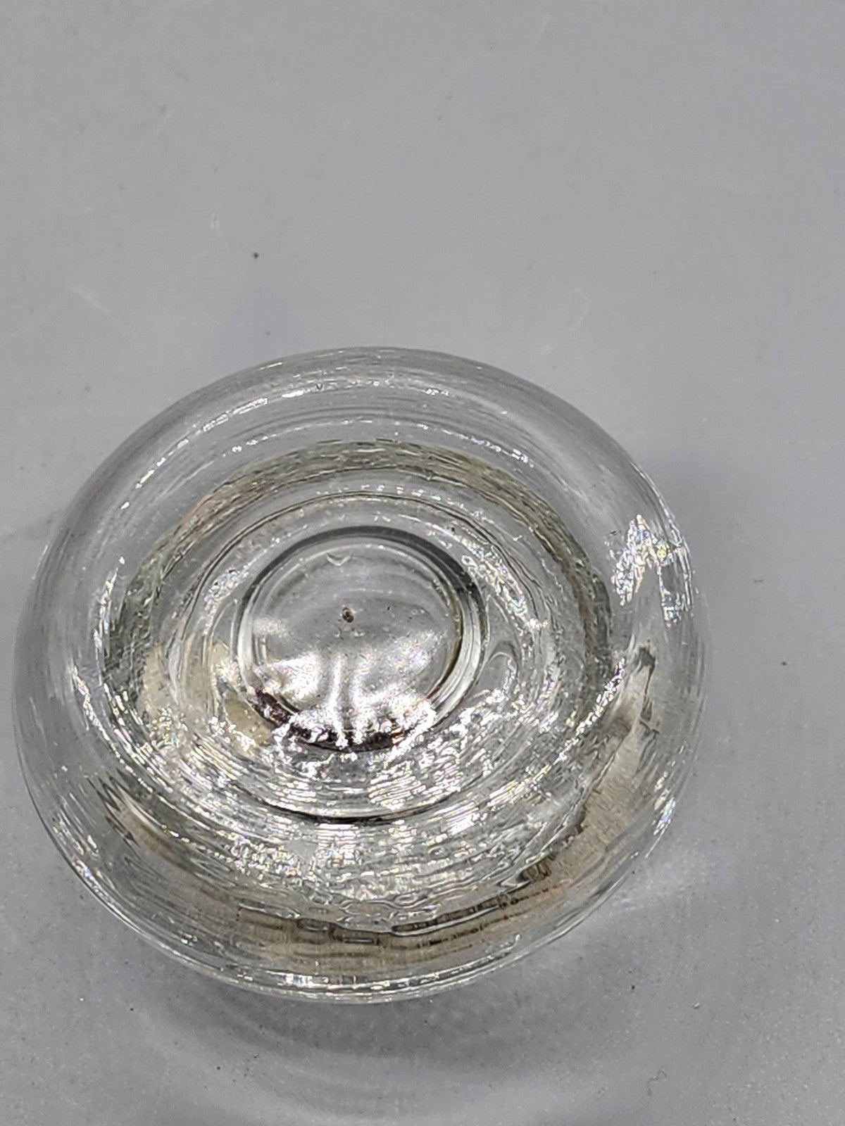 Vintage Lady Berkshire Clear Glass Perfume Bottle Base Small Round Vanity Decor