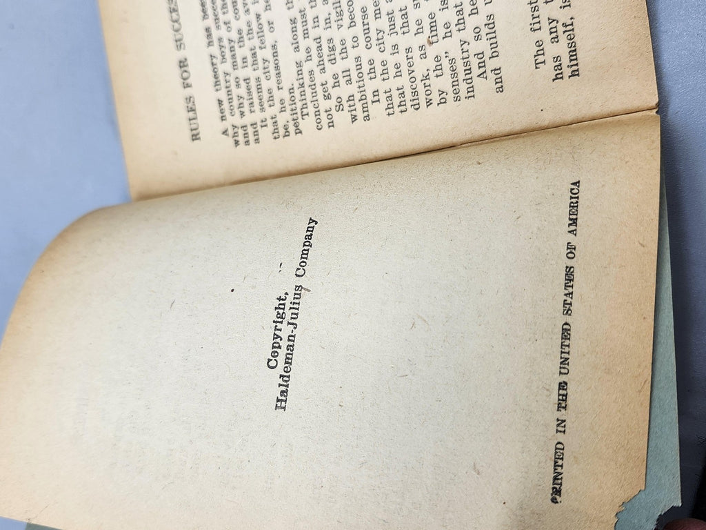 Vintage Rules For Success In Business William Feather Haldeman Julius Mini PB