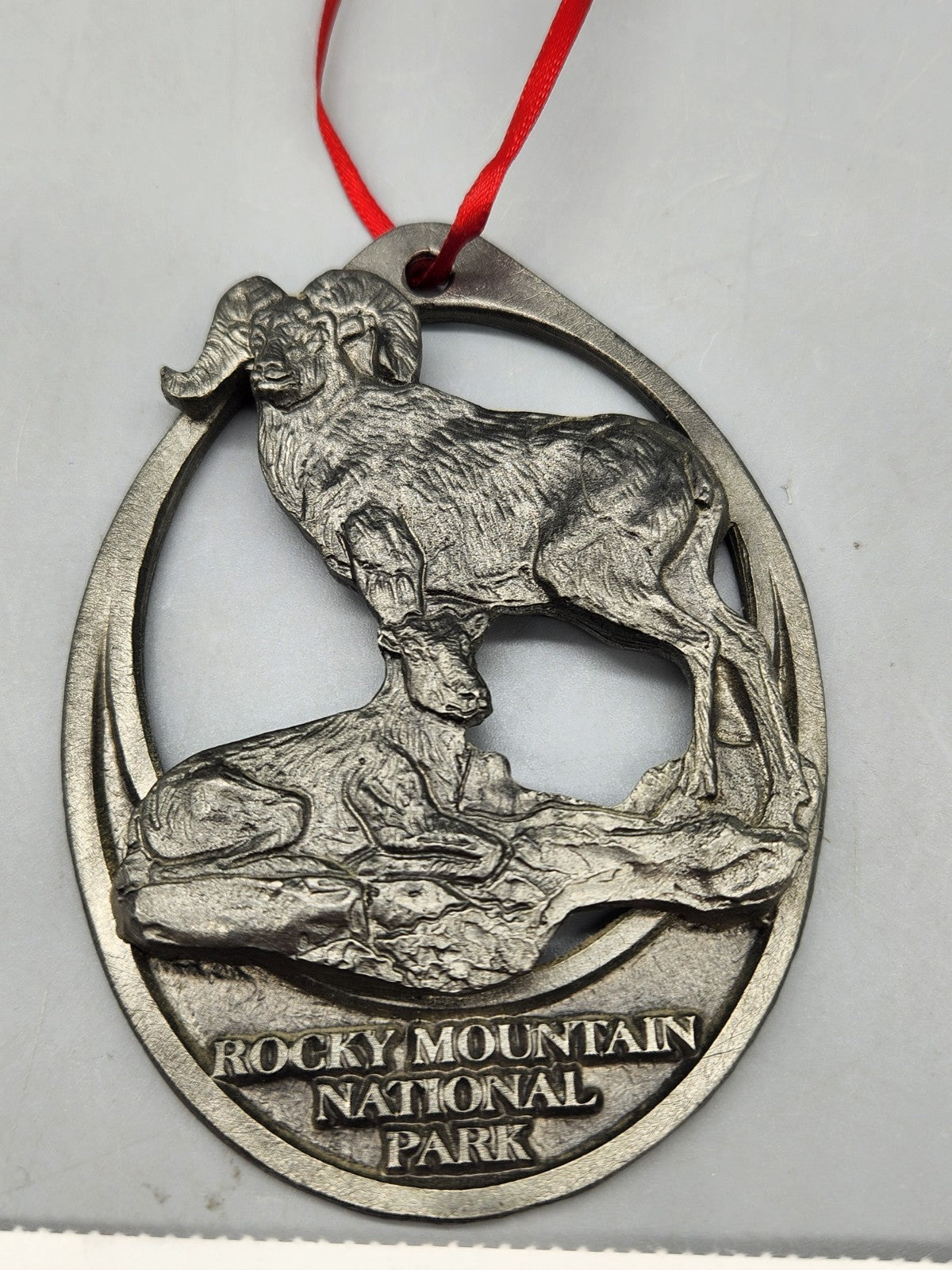 Michael Ricker 2000 Rocky Mountain National Park Bighorn Sheep Ornament w/ COA