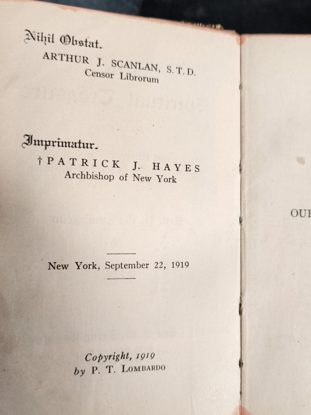 1919 The Spiritual Treasure Catholic Prayer Book + Way Of The Cross Pocket Lot
