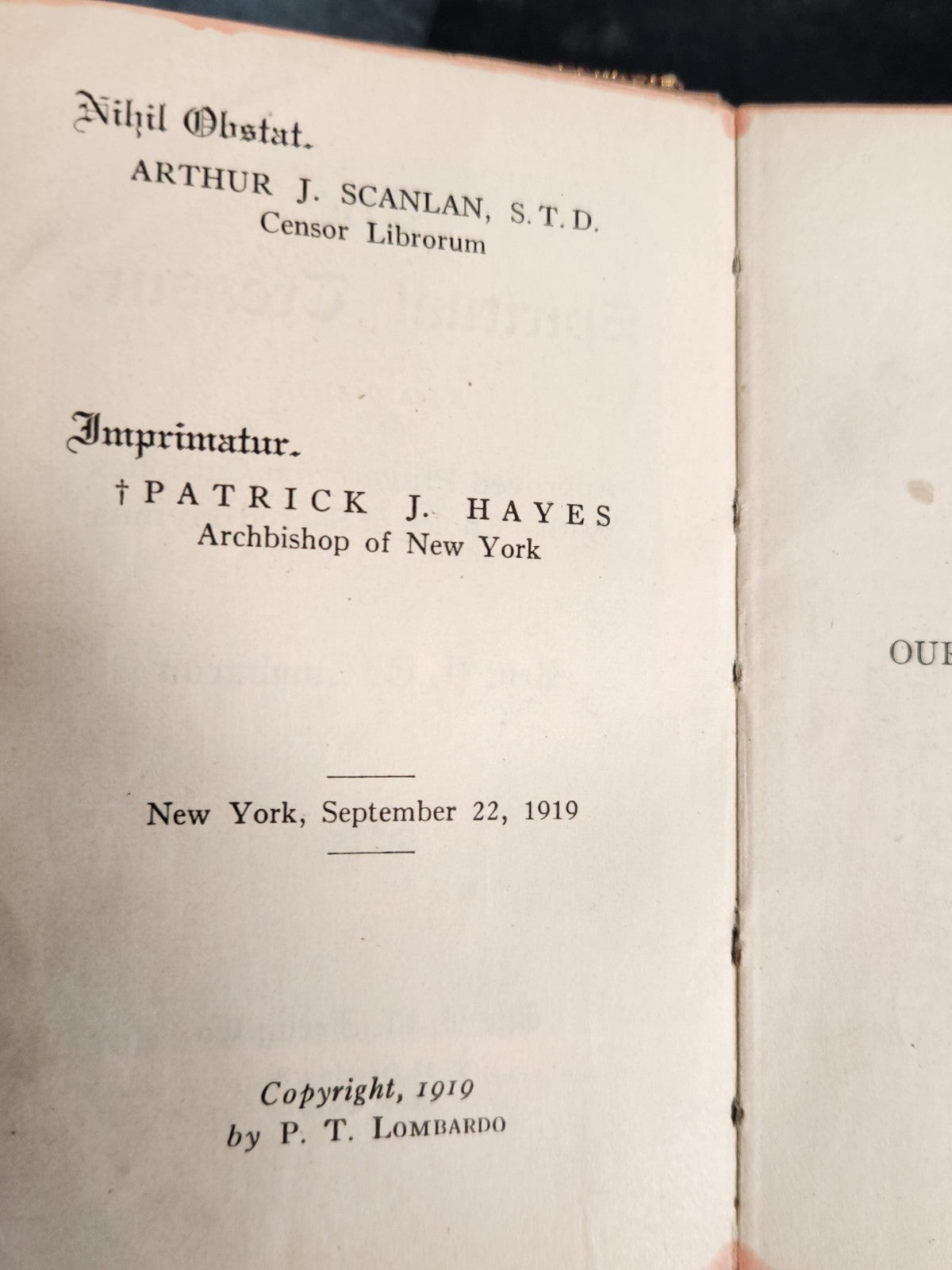 1919 The Spiritual Treasure Catholic Prayer Book + Way Of The Cross Pocket Lot