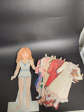 Vintage 1988 LVC Large Girl Paper Doll Stand Clothes Outfits Lot Cardboard